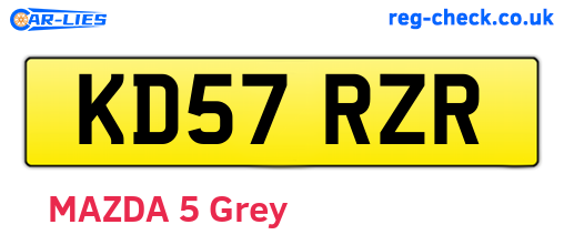 KD57RZR are the vehicle registration plates.