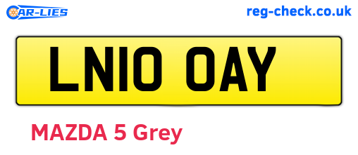 LN10OAY are the vehicle registration plates.
