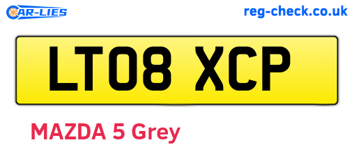LT08XCP are the vehicle registration plates.