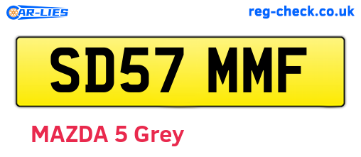 SD57MMF are the vehicle registration plates.
