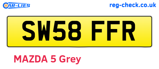 SW58FFR are the vehicle registration plates.