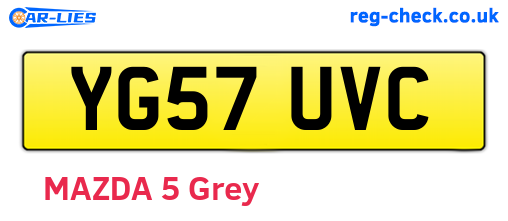 YG57UVC are the vehicle registration plates.
