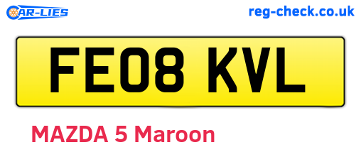 FE08KVL are the vehicle registration plates.