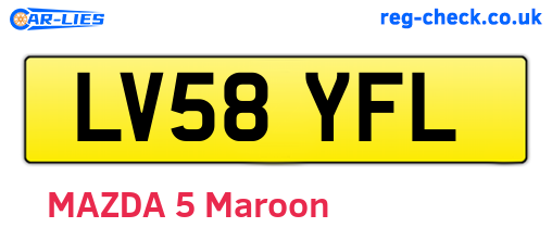 LV58YFL are the vehicle registration plates.