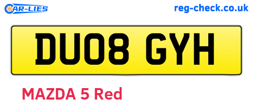 DU08GYH are the vehicle registration plates.