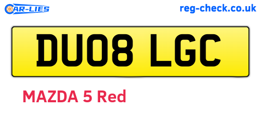 DU08LGC are the vehicle registration plates.