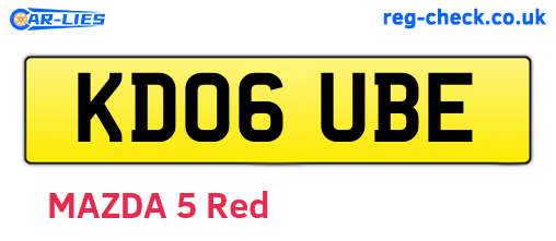KD06UBE are the vehicle registration plates.