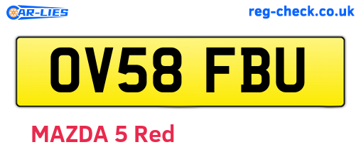 OV58FBU are the vehicle registration plates.