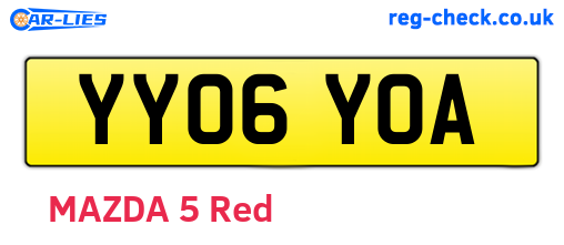 YY06YOA are the vehicle registration plates.