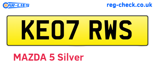 KE07RWS are the vehicle registration plates.