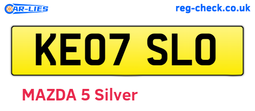 KE07SLO are the vehicle registration plates.