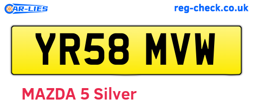 YR58MVW are the vehicle registration plates.