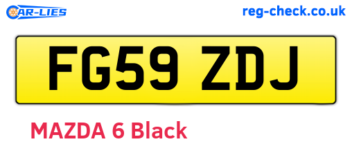 FG59ZDJ are the vehicle registration plates.