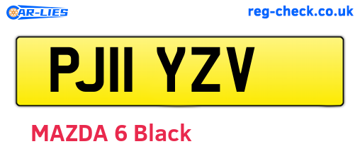 PJ11YZV are the vehicle registration plates.