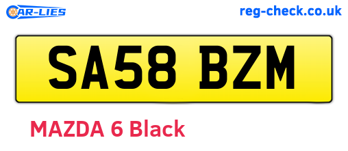 SA58BZM are the vehicle registration plates.