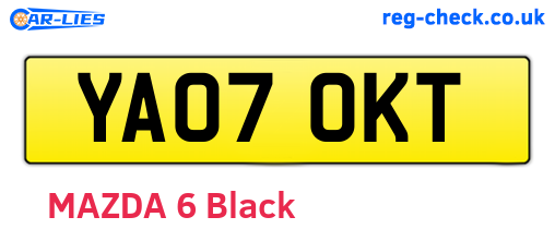 YA07OKT are the vehicle registration plates.