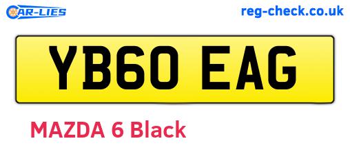 YB60EAG are the vehicle registration plates.