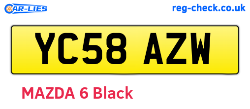 YC58AZW are the vehicle registration plates.