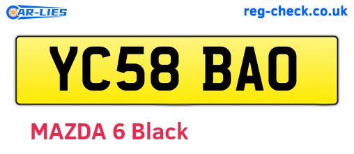 YC58BAO are the vehicle registration plates.