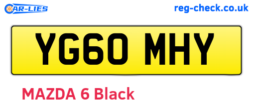 YG60MHY are the vehicle registration plates.