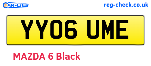 YY06UME are the vehicle registration plates.
