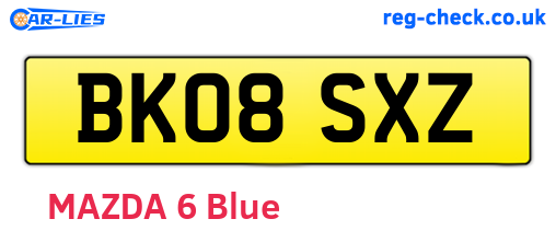 BK08SXZ are the vehicle registration plates.