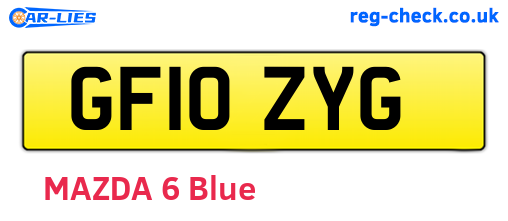 GF10ZYG are the vehicle registration plates.