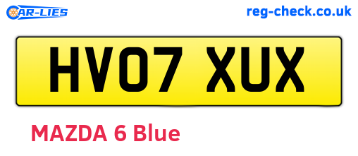 HV07XUX are the vehicle registration plates.
