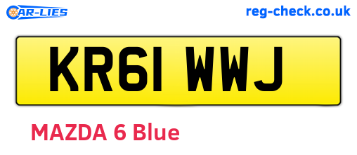 KR61WWJ are the vehicle registration plates.