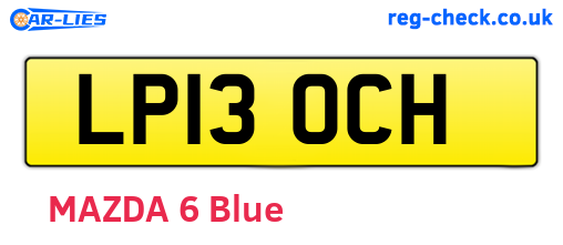 LP13OCH are the vehicle registration plates.