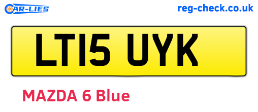 LT15UYK are the vehicle registration plates.