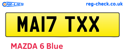 MA17TXX are the vehicle registration plates.
