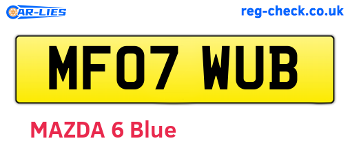 MF07WUB are the vehicle registration plates.