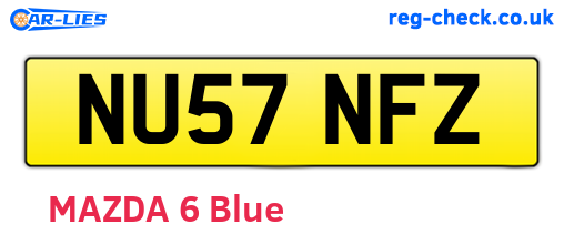 NU57NFZ are the vehicle registration plates.