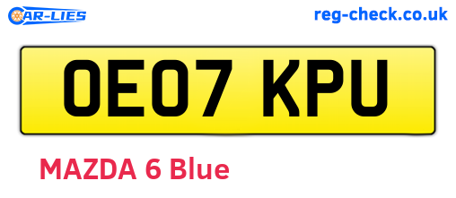 OE07KPU are the vehicle registration plates.