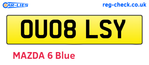 OU08LSY are the vehicle registration plates.
