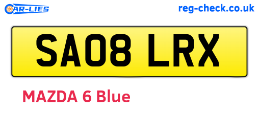 SA08LRX are the vehicle registration plates.