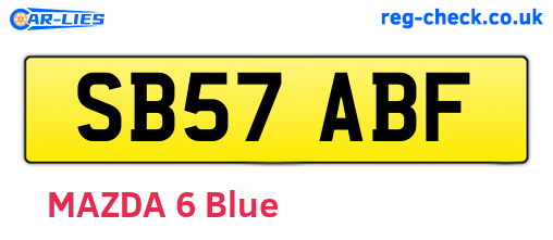 SB57ABF are the vehicle registration plates.
