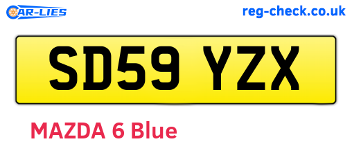 SD59YZX are the vehicle registration plates.