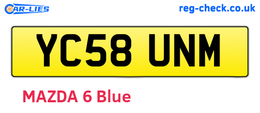YC58UNM are the vehicle registration plates.