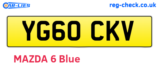 YG60CKV are the vehicle registration plates.