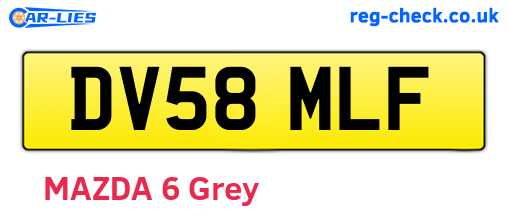 DV58MLF are the vehicle registration plates.