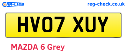 HV07XUY are the vehicle registration plates.