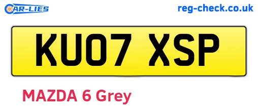 KU07XSP are the vehicle registration plates.