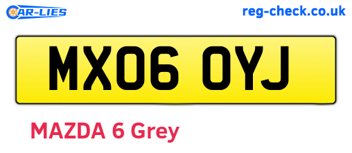 MX06OYJ are the vehicle registration plates.