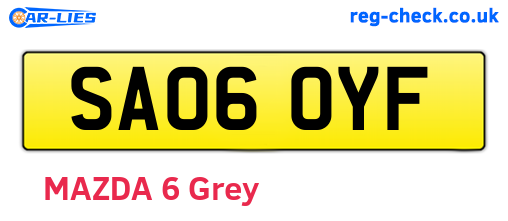 SA06OYF are the vehicle registration plates.