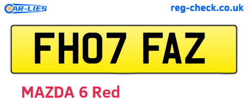 FH07FAZ are the vehicle registration plates.