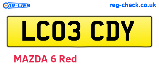 LC03CDY are the vehicle registration plates.