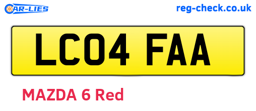 LC04FAA are the vehicle registration plates.