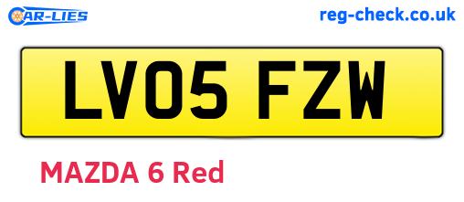 LV05FZW are the vehicle registration plates.